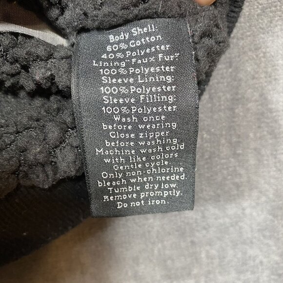 Rock & Republic Dark Gray Hooded Jacket  Faux Fur Lining Snap Pockets Mens XL - Picture 4 of 11